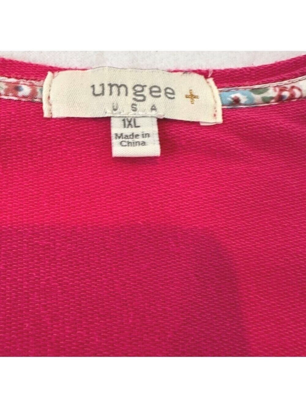 Umgee Oversized 1XL Tunic Top Hot Pink Cotton Flowy Plus Size Top Casual Office - Picture 4 of 16